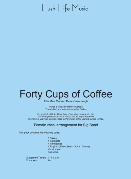 Forty Cups of Coffee (Vocal Solo with Big Band - Score and Parts)